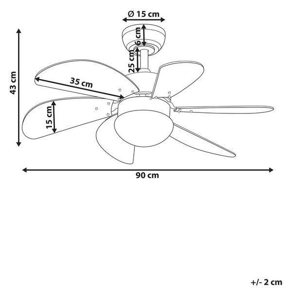 Mennyezeti ventilátor világítással LOGAR Távirányítóval LED Kék