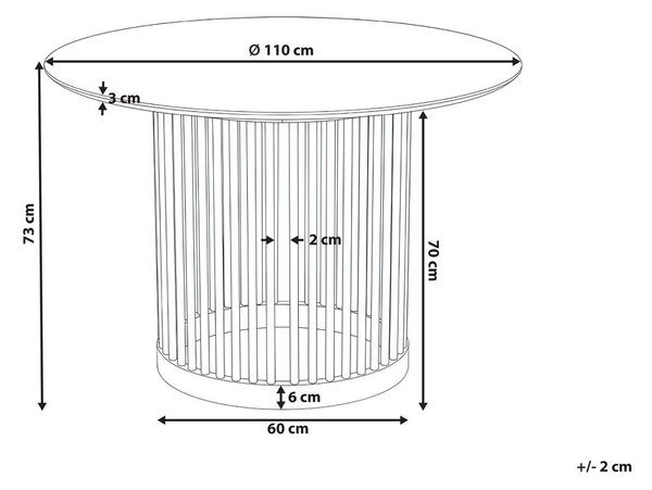 Étkezőasztal BOYLE Világos tölgy 110 cm 110 cm