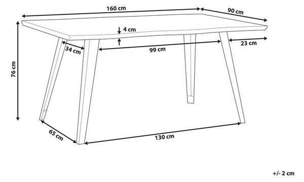 Étkezőasztal WITNEY Sötétbarna 160 cm 90 cm