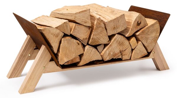 Blumfeldt Langdon Wood Rust, fa állvány, 68 × 38 × 34 cm, vas és fa