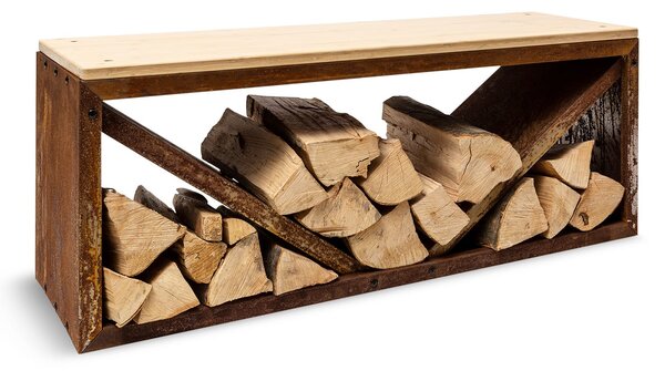 Blumfeldt Kindlewood L Rust, fa állvány, pad, 104 × 40 × 35 cm, bambusz, cink