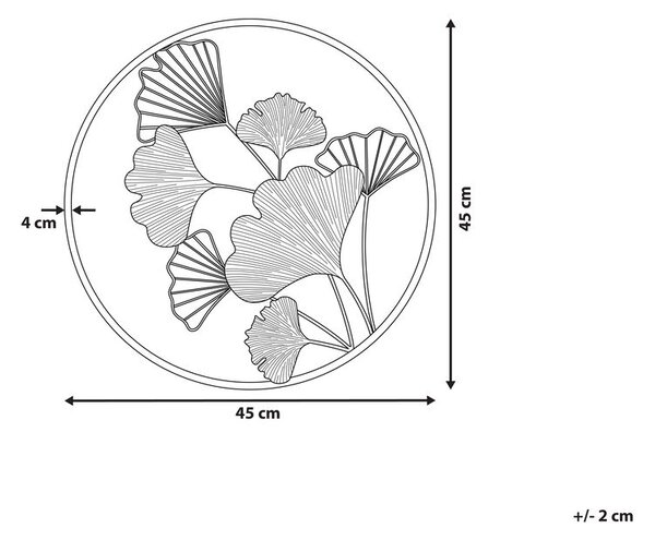 Fali Dekoráció Virág BISMUTH Fém 45 cm Arany
