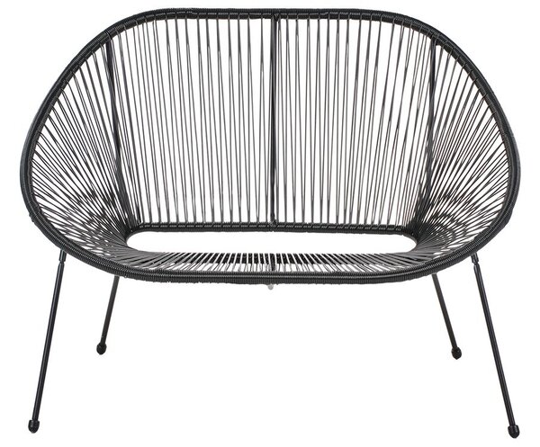 Kerti pad ACAPULCO II 113 cm PE Rattan Fekete