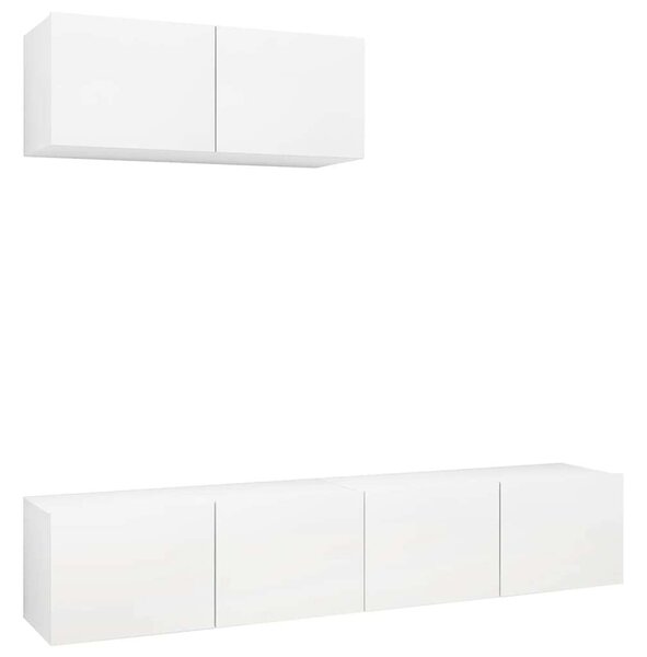 VidaXL Falra Szerelhető TV Szekrény Szett - Fehér - 80x30x30 cm