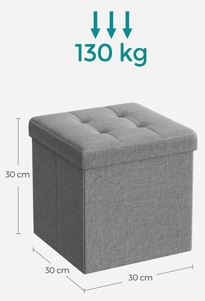 Tárolóhelyes puff OTTOMAN 30x30 cm, szürke