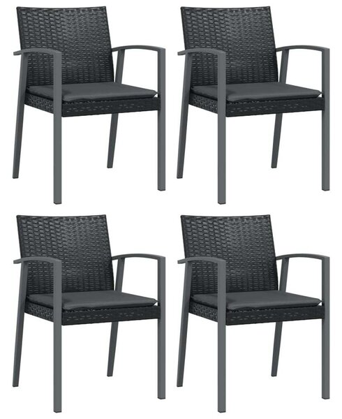 VidaXL 5-részes polyrattan és acél kerti étkezőgarnitúra párnával