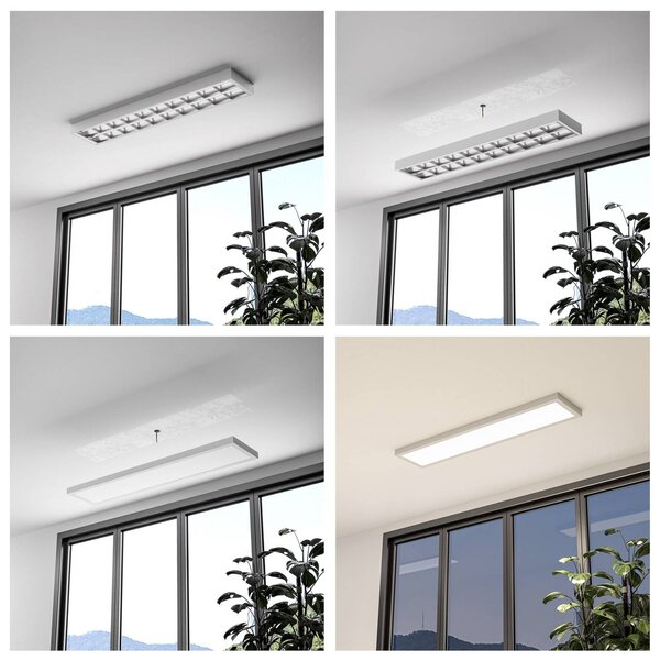 Deko-Light LED panel PRO OFFICE SANO, 153 x 33 cm, dimmelhető, fehér fém CCT, dimmelhető, Fehér / opál, Dolgozószoba / Iroda, Alumínium
