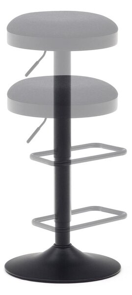Fekete kárpitozott állítható magasságú bárszék szett 2 db-os (ülésmagasság 53,5 cm) Zaib – Kave Home