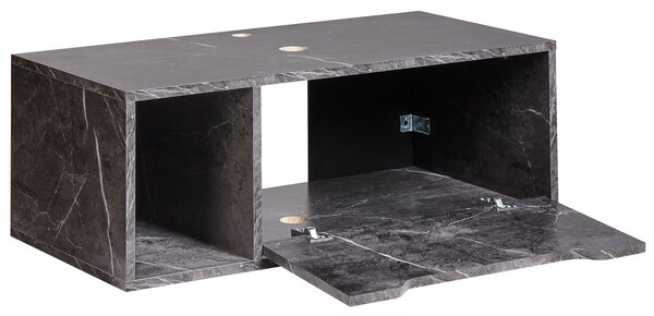 Fali mosdószekrény CASCAVEL 80 cm Fekete márvány
