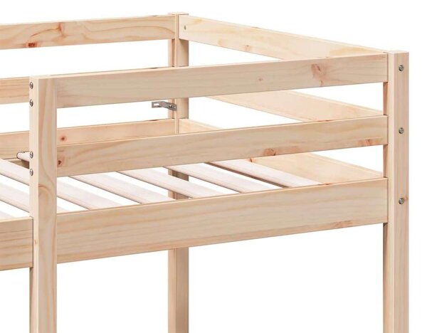 VidaXL tömör fenyő galériaágy-keret asztallal és székekkel 90 x 200 cm