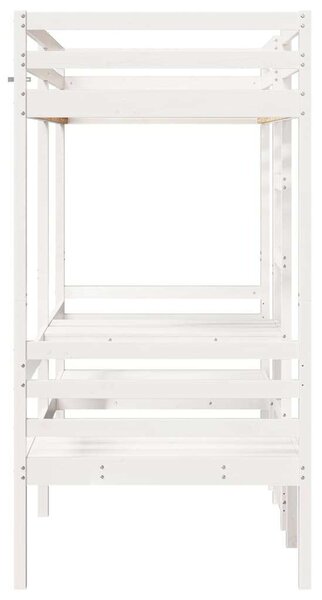 VidaXL fehér fenyő galériaágy-keret asztallal és székekkel 90 x 200 cm