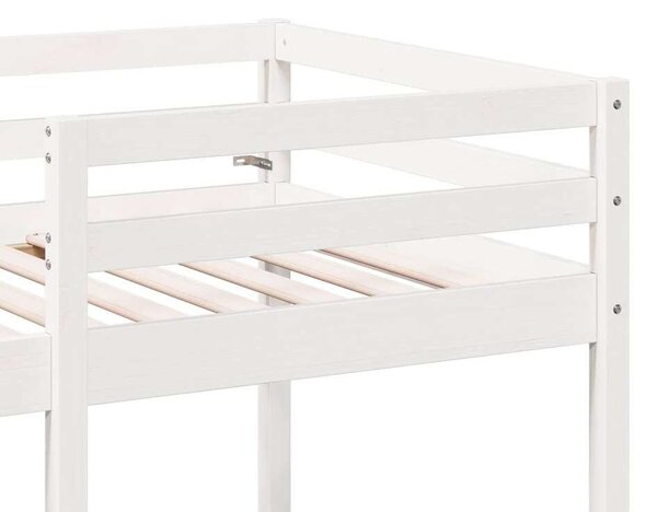 VidaXL fehér fenyő galériaágy-keret asztallal és székekkel 90 x 200 cm