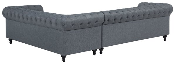 Sarokkanapé 6 személyes CHESTERFIELD Szürke Bal oldali