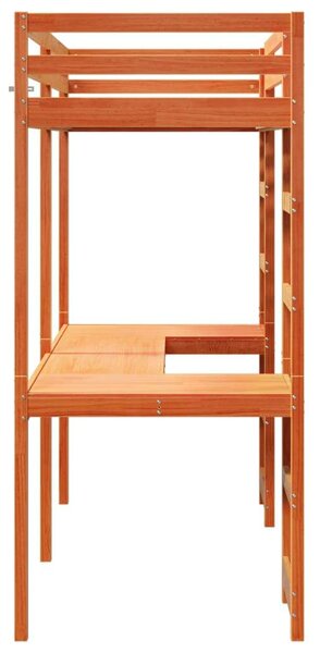 VidaXL viaszbarna tömör fenyő galériaágy-keret matrac nélkül 75x190 cm