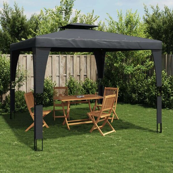 VidaXL Acél Pavilon - Dupla Tető - 4x3 m