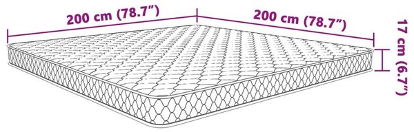 VidaXL Memóriahabos Matrac - 200x200x17 cm
