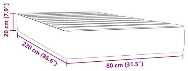 VidaXL sötétkék bársony zsebrugós ágymatrac 80x220x20 cm