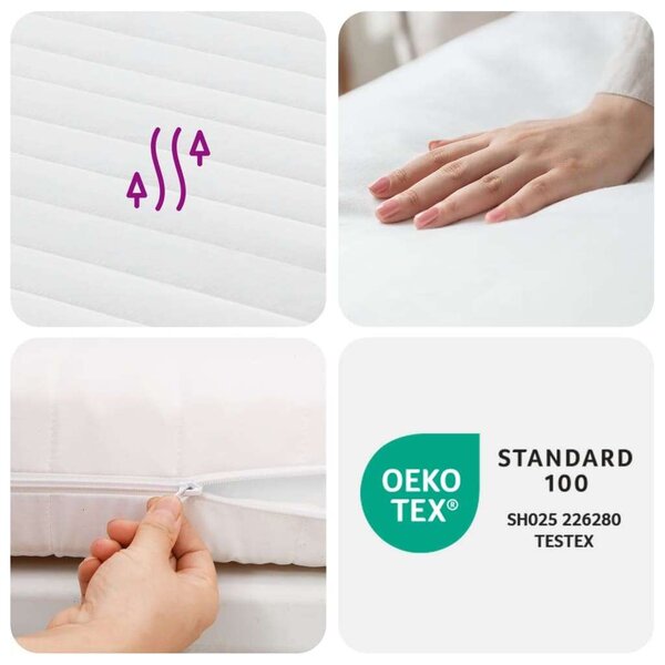 VidaXL fehér 7 zónás 20 ILD keménységű habmatrac 100 x 220 cm