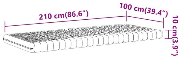 VidaXL 7 Zónás Habmatrac - 100x210 cm