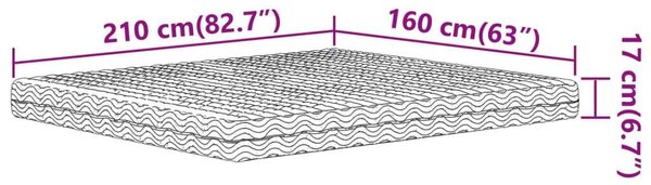 VidaXL Habmatrac - H2/H3 - 160x210 cm