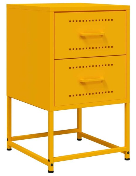 VidaXL Fém Éjjeliszekrény Szett - 2 db - Mustársárga - 36x39x60,5 cm