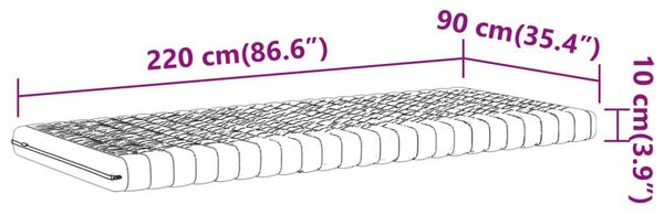 VidaXL 7 Zónás Habmatrac - 90x220 cm