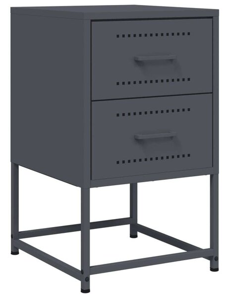 VidaXL Fém Éjjeliszekrény Szett - 2 db - Antracitszürke - 36x39x60,5 cm