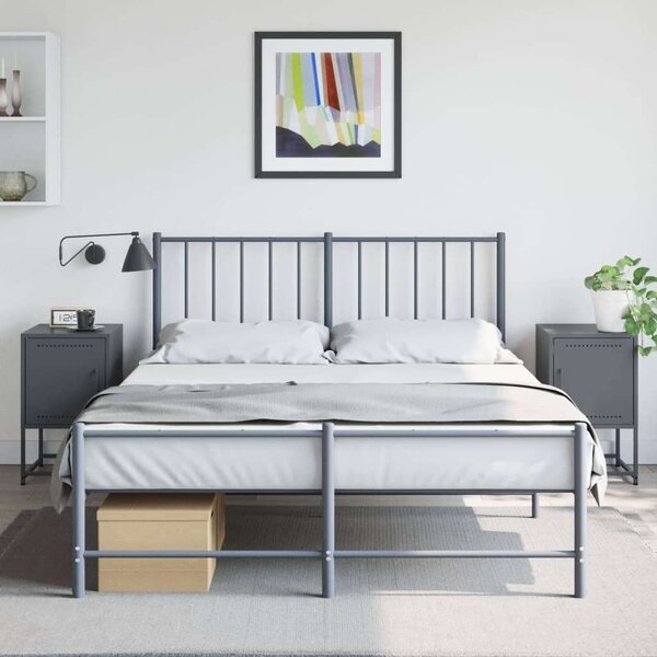 VidaXL Fém Éjjeliszekrény Szett - 2 db - Antracit Szürke - 36x39x60,5 cm