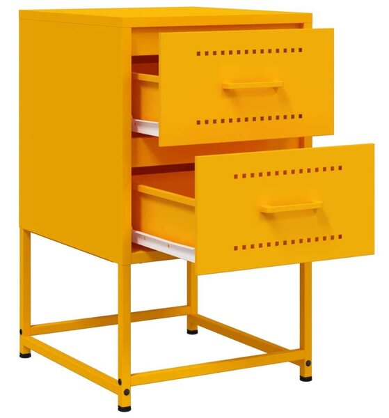 VidaXL Fém Éjjeliszekrény Szett - 2 db - Mustársárga - 36x39x60,5 cm