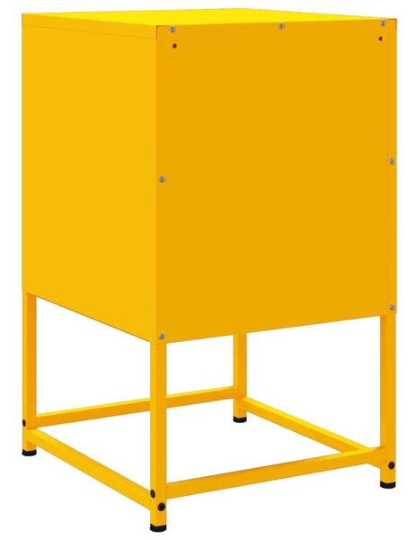 VidaXL Fém Éjjeliszekrény Szett - 2 db - Mustársárga - 36x39x60,5 cm