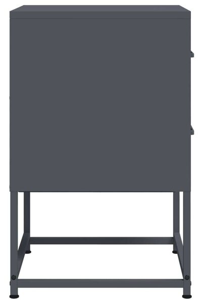 VidaXL Fém Éjjeliszekrény Szett - 2 db - Antracitszürke - 36x39x60,5 cm