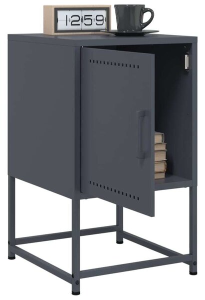 VidaXL Fém Éjjeliszekrény Szett - 2 db - Antracit Szürke - 36x39x60,5 cm