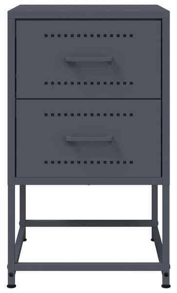 VidaXL Fém Éjjeliszekrény Szett - 2 db - Antracitszürke - 36x39x60,5 cm