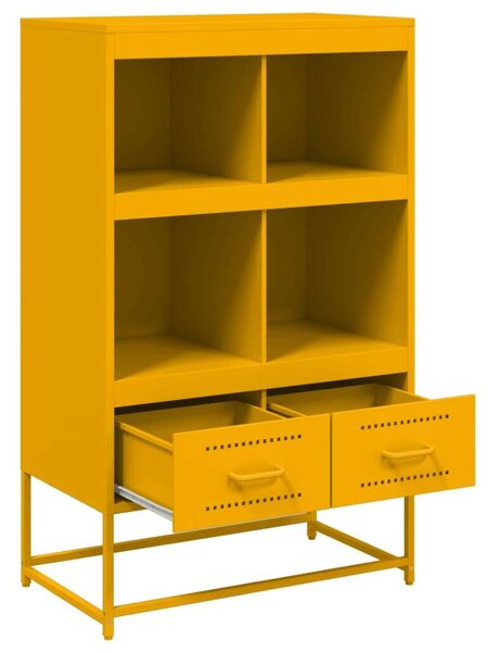 VidaXL mustársárga acél magasszekrény 68,5x39x111,5 cm