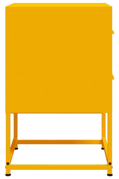 VidaXL Fém Éjjeliszekrény Szett - 2 db - Mustársárga - 36x39x60,5 cm