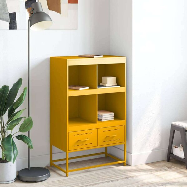 VidaXL mustársárga acél magasszekrény 68,5x39x111,5 cm