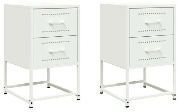 VidaXL Acél Éjjeliszekrény - 2 db - Fehér - 36x39x60,5 cm