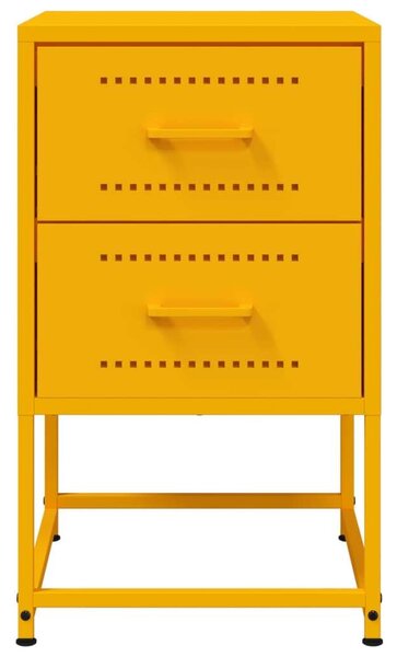 VidaXL Fém Éjjeliszekrény Szett - 2 db - Mustársárga - 36x39x60,5 cm