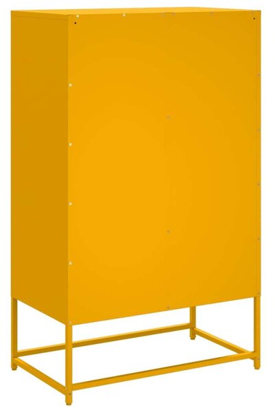 VidaXL mustársárga acél magasszekrény 68,5x39x111,5 cm