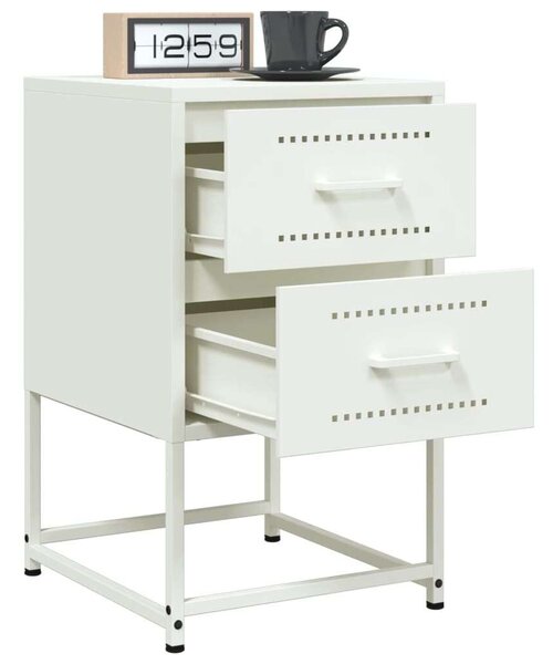 VidaXL Acél Éjjeliszekrény - 2 db - Fehér - 36x39x60,5 cm