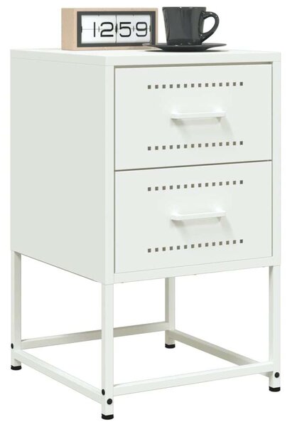 VidaXL Acél Éjjeliszekrény - 2 db - Fehér - 36x39x60,5 cm