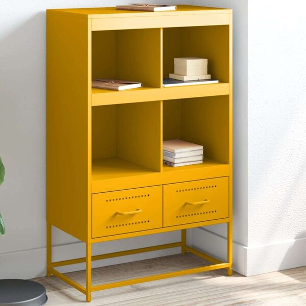 VidaXL mustársárga acél magasszekrény 68,5x39x111,5 cm