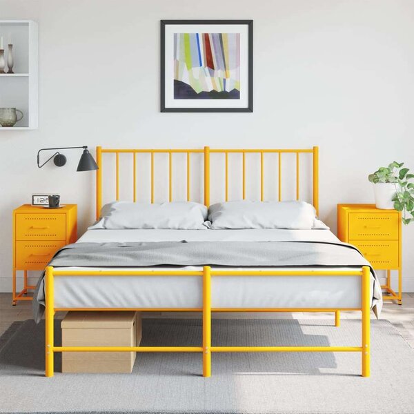 VidaXL Fém Éjjeliszekrény Szett - 2 db - Mustársárga - 36x39x60,5 cm