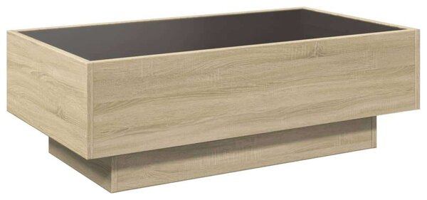 VidaXL LED Dohányzóasztal - Sonoma Tölgy - 90x50x30 cm