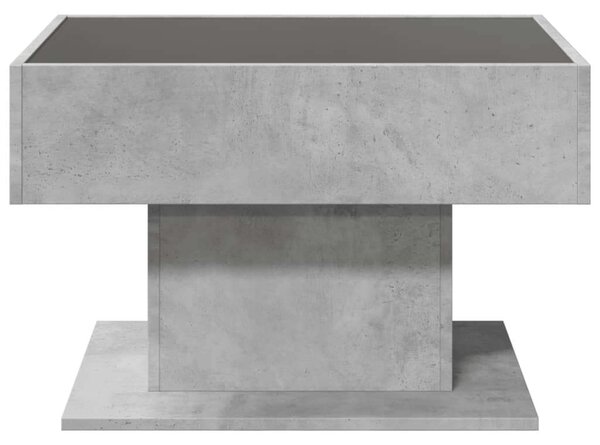 VidaXL LED-es Dohányzóasztal - Beton Szürke - 70x50x45 cm