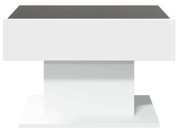 VidaXL LED Dohányzóasztal - Fehér - 70x50x45 cm