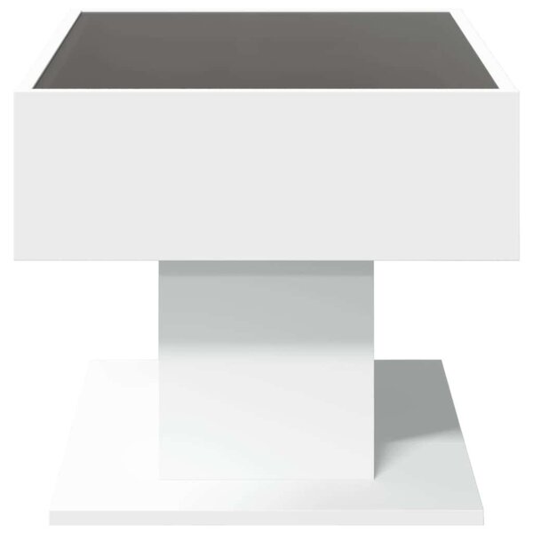 VidaXL LED Dohányzóasztal - Fehér - 70x50x45 cm