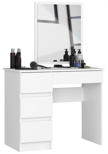Öltözködő, fésülködő asztal tükörrel fehér 90x50cm