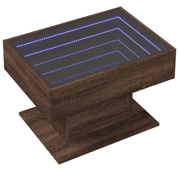 LED-es Dohányzóasztal - Barna Tölgy - 70x50x45 cm