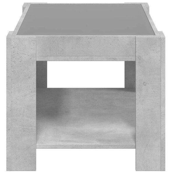 VidaXL LED Dohányzóasztal - Beton Szürke - 73x53x45 cm